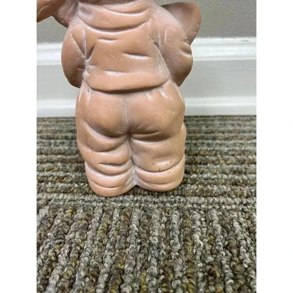 Terracotta Easter Bunny in Overalls With Basket CUTE!! 7" x 4.5" Holiday Spring - Picture 6 of 13